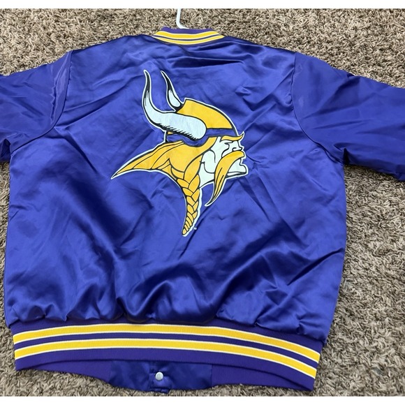 Vintage NFL Chalk Line NFL Minnesota Vikings Satin Jacket 1990 Size Medium - Picture 7 of 8